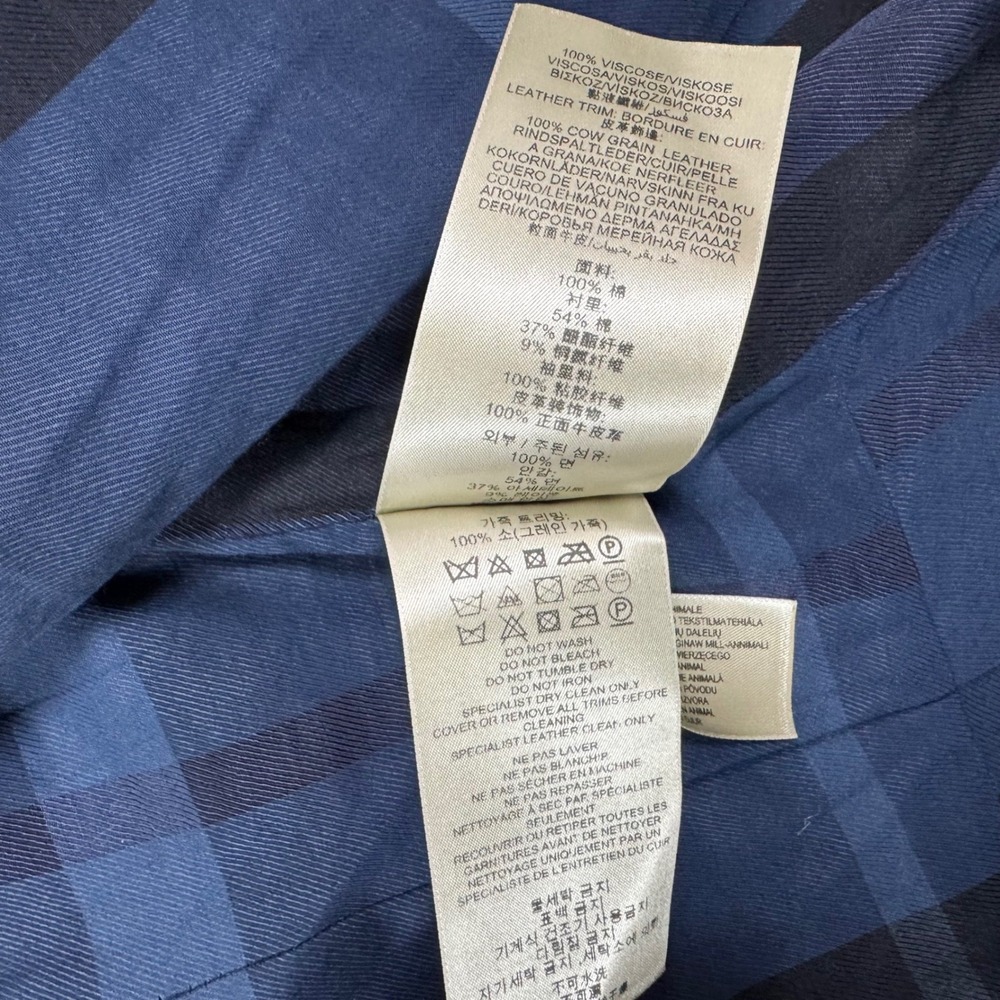 Burberry Brit Womens 2 Blue Asymmetrical Double-Breasted Peacoat Preppy Luxury - Picture 10 of 14